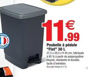 Bazarland Poubelle à pédale "flat" 30 L offre