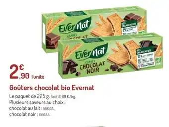 Botanic Goûters chocolat bio EVERNAT offre