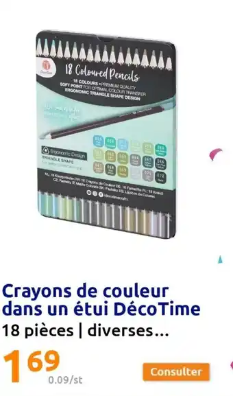 Action Crayons de couleur dans un étui décotime offre