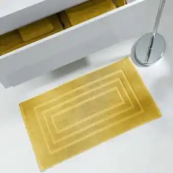 La Foir'Fouille Tapis de bain - l 85 x l 50 cm - différents coloris - jaune miel offre