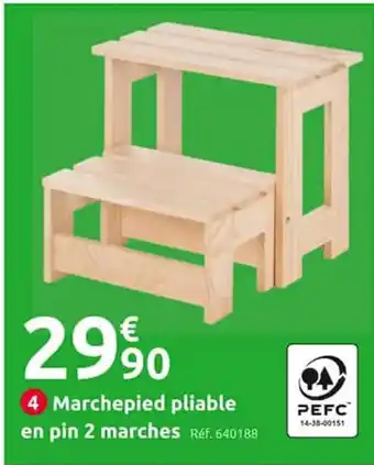 Mr Bricolage Marchepied Pliable En Pin 2 Marches offre