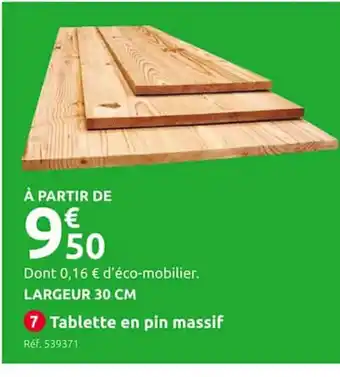 Tablette En pin Massif