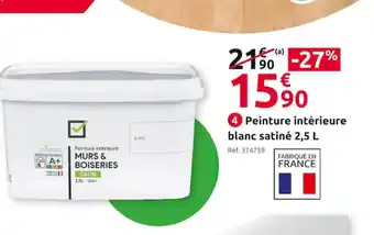 Mr Bricolage Peinture Interieure Blanc Satine 2,5L offre