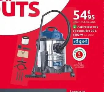 Mr Bricolage Aspirateur Eau Et Poussiere 20L 1200w offre