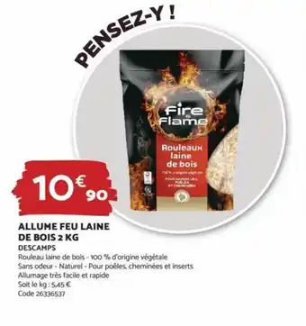 Bricomarché Allume Feu Laine de Bois 2kg offre