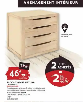 Bloc 4 Tiroirs Natura