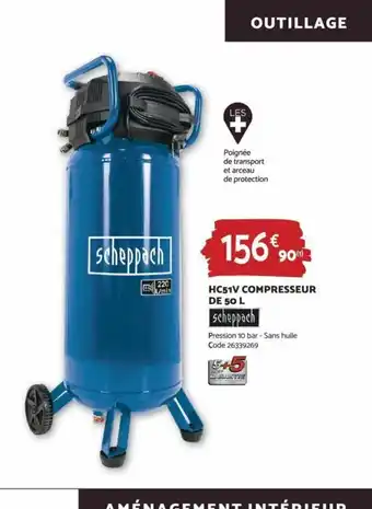 Bricomarché HC51V Compresseur de 50L offre