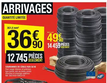 Brico Dépôt Couronnes de Cable R2V 50m offre