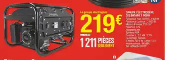 Brico Dépôt Groupe Electrogène G2900ATG 2 900W offre
