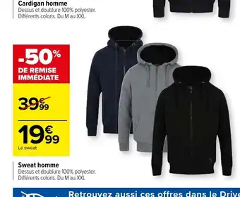 Carrefour Sweat Homme offre
