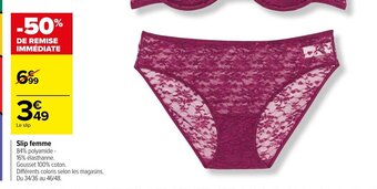 Carrefour Slip Femme offre