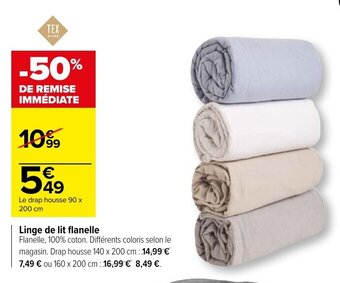 Carrefour Linge de Lit Flanelle offre