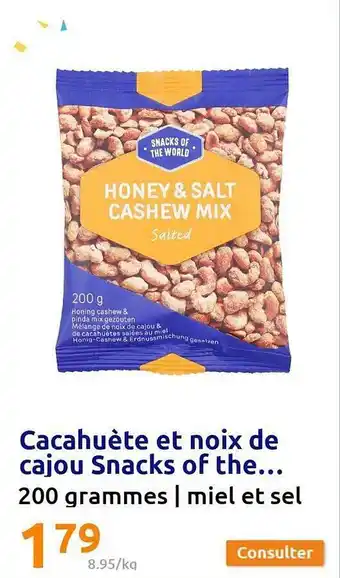 Action Cacahuète et noix de cajou snacks of the world offre