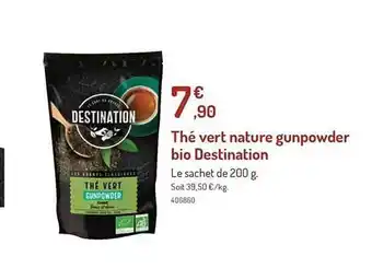 Botanic Thé vert nature gunpowder bio destination offre