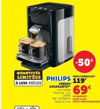 Super U Senseo quadrante philips offre