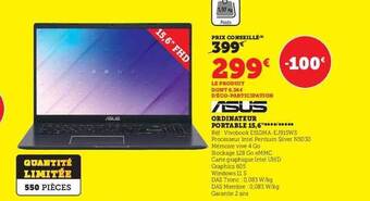 Super U Ordinateur portable 15,6 offre