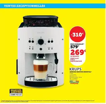 Super U Expresso broyeur essential krups offre