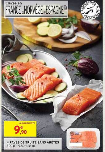 Intermarché 4 pavés de truite sans arêtes offre