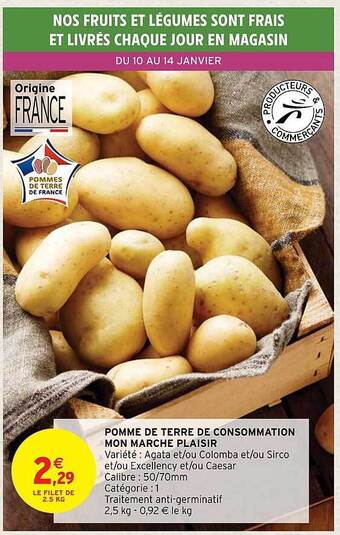Intermarché Pomme de terre de consommation mon marché plaisir offre