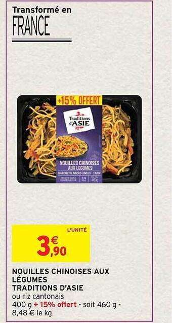 Intermarché Nouilles chinoises aux légumes traditions d'asie offre