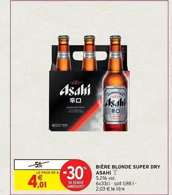 Intermarché Bière blonde super dry asahi offre