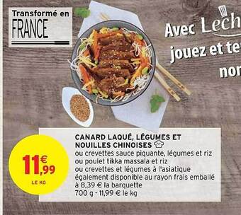 Intermarché Hyper Canard laqué, légumes et nouilles chinoises offre