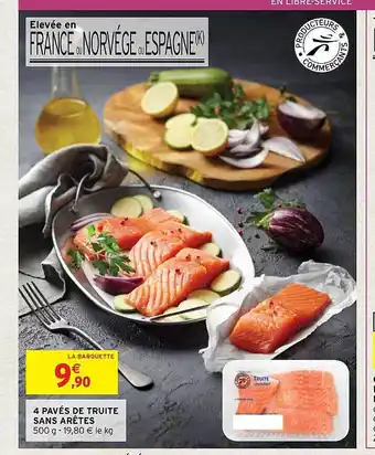 Intermarché Hyper 4 pavés de truite sans arêtes offre
