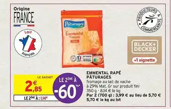 Intermarché Hyper Emmental râpé pâturages offre