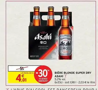 Intermarché Hyper Bière blonde super dry asahi offre