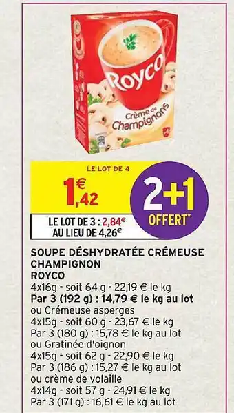 Soupe déshydratée crémeuse champignon royco