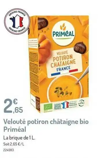 Botanic Velouté potiron châtaigne bio priméal offre