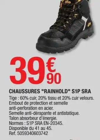 Brico Dépôt Chaussures offre