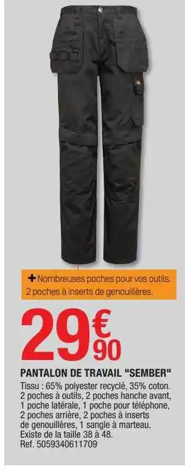 Brico Dépôt Pantalon de travail offre