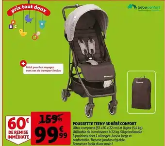 Auchan Poussette teeny 3d bébé confort offre