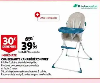 Auchan Chaise haute kanji bébé confort offre