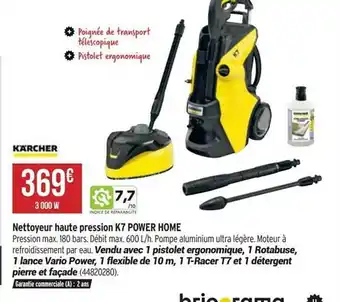 Bricorama Nettoyeur haute pression k7 power home kärcher offre