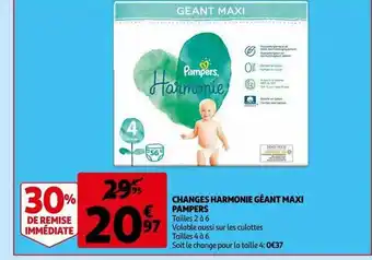 Auchan Changes harmonie géant maxi pampers offre