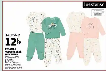 Pyjamas velours bébé inextenso