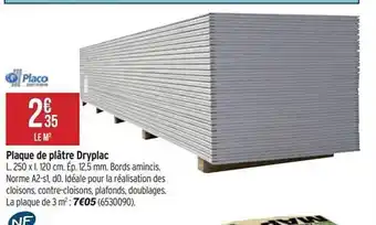 Bricorama Plaque de plâtre dryplac placo offre