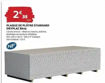 Bricomarché Plaque de plâtre standard dryplac ba13 offre