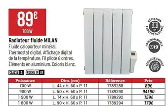 Bricorama Radiateur fluide milan offre