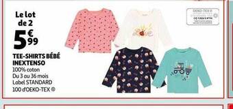 Auchan Tee-shirts bébé inextenso offre