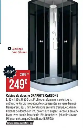 Bricorama Cabine de douche graphite carbone offre