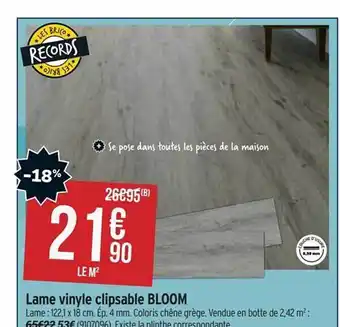 Bricorama Lame vinyle clipsable bloom offre