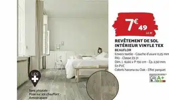 Bricomarché Revêtement de sol intérieur vinyle tex offre