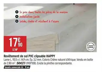 Bricorama Revêtement de sol pvc clipsable happy offre