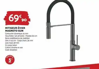 Mitigeur évier magneto gun