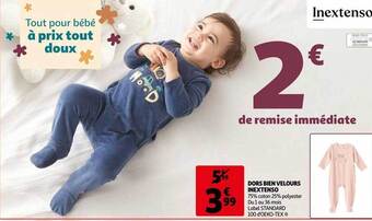 Auchan Dors bien velours inextenso offre