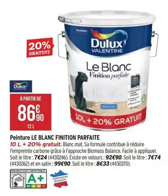 Bricorama Peinture le blanc finition parfaite dulux valentine offre