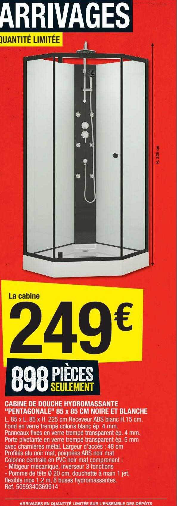 Promo Cabine de douche hydromassante chez Brico Dépôt